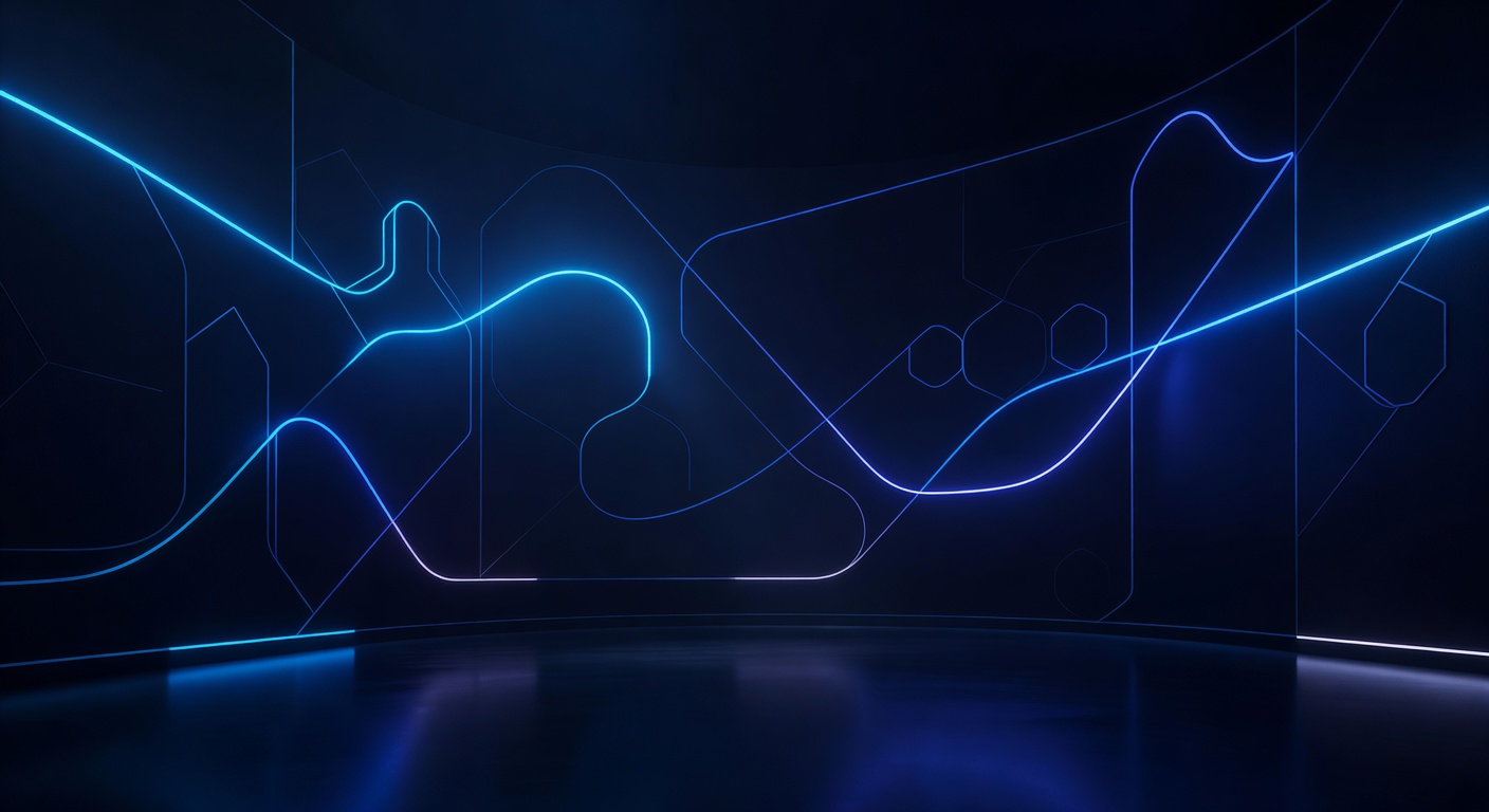 Premium abstract social casino background with navy neon glow lights